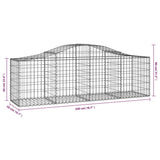 Arched Gabion Basket 200x50x60/80 cm Galvanised Iron - 45-Degree Angle