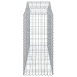 Arched Gabion Basket 200x50x120/140 cm Galvanised Iron - Top-Down View