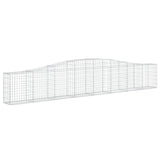 Arched Gabion Basket 400x30x60/80 cm Galvanised Iron - Front View