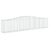 Arched Gabion Basket 400x50x80/100 cm Galvanised Iron - Front View