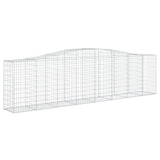 Arched Gabion Basket 400x50x100/120 cm Galvanised Iron - Front View