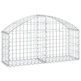 Arched Gabion Basket 100x30x40/60 cm Galvanised Iron - Front View