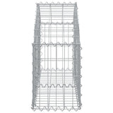 Arched Gabion Basket 100x30x40/60 cm Galvanised Iron - Top-Down View