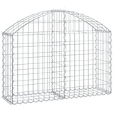 Arched Gabion Basket 100x30x60/80 cm Galvanised Iron - Front View