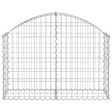 Arched Gabion Basket 100x30x60/80 cm Galvanised Iron - Side View