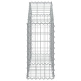 Arched Gabion Basket 100x30x60/80 cm Galvanised Iron - Top-Down View