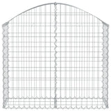 Arched Gabion Basket 100x30x80/100 cm Galvanised Iron - Side View