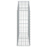 Arched Gabion Basket 100x30x80/100 cm Galvanised Iron - Top-Down View
