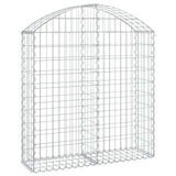 Arched Gabion Basket 100x30x100/120 cm Galvanised Iron - Front View