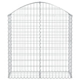 Arched Gabion Basket 100x30x100/120 cm Galvanised Iron - Side View