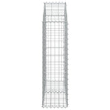 Arched Gabion Basket 100x30x100/120 cm Galvanised Iron - Top-Down View