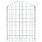 Arched Gabion Basket 100x30x120/140 cm Galvanised Iron - Side View