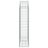 Arched Gabion Basket 100x30x120/140 cm Galvanised Iron - Top-Down View