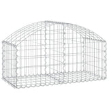 Arched Gabion Basket 100x50x40/60 cm Galvanised Iron - Front View