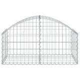 Arched Gabion Basket 100x50x40/60 cm Galvanised Iron - Side View