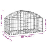 Arched Gabion Basket 100x50x40/60 cm Galvanised Iron - 45-Degree Angle