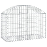 Arched Gabion Basket 100x50x60/80 cm Galvanised Iron - Front View