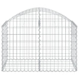 Arched Gabion Basket 100x50x60/80 cm Galvanised Iron - Side View