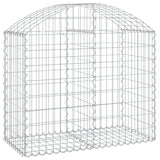 Arched Gabion Basket 100x50x80/100 cm Galvanised Iron - Front View