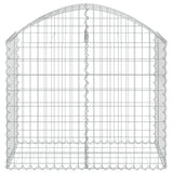 Arched Gabion Basket 100x50x80/100 cm Galvanised Iron - Side View
