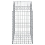 Arched Gabion Basket 100x50x80/100 cm Galvanised Iron - Top-Down View