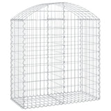 Arched Gabion Basket 100x50x100/120 cm Galvanised Iron - Front View