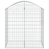 Arched Gabion Basket 100x50x100/120 cm Galvanised Iron - Side View