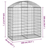 Arched Gabion Basket 100x50x100/120 cm Galvanised Iron - 45-Degree Angle