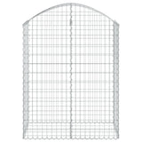 Arched Gabion Basket 100x50x120/140 cm Galvanised Iron - Side View