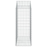 Arched Gabion Basket 100x50x120/140 cm Galvanised Iron - Top-Down View