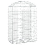 Arched Gabion Basket 100x50x140/160 cm Galvanised Iron - Front View