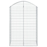 Arched Gabion Basket 100x50x140/160 cm Galvanised Iron - Side View