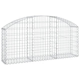 Arched Gabion Basket 150x30x60/80 cm Galvanised Iron - Front View