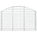 Arched Gabion Basket 150x30x80/100 cm Galvanised Iron - Side View
