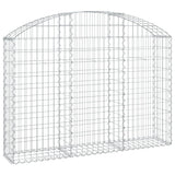 Arched Gabion Basket 150x30x100/120 cm Galvanised Iron - Front View