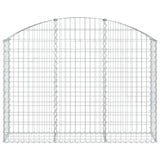 Arched Gabion Basket 150x30x100/120 cm Galvanised Iron - Side View