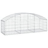 Arched Gabion Basket 150x50x40/60 cm Galvanised Iron - Front View