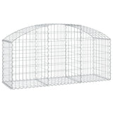 Arched Gabion Basket 150x50x60/80 cm Galvanised Iron - Front View