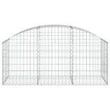 Arched Gabion Basket 150x50x60/80 cm Galvanised Iron - Side View