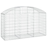 Arched Gabion Basket 150x50x80/100 cm Galvanised Iron - Front View