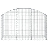 Arched Gabion Basket 150x50x80/100 cm Galvanised Iron - Side View