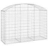 Arched Gabion Basket 150x50x100/120 cm Galvanised Iron - Front View