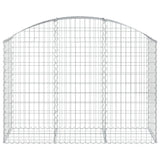 Arched Gabion Basket 150x50x100/120 cm Galvanised Iron - Side View
