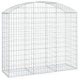 Arched Gabion Basket 150x50x120/140 cm Galvanised Iron - Front View