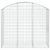 Arched Gabion Basket 150x50x120/140 cm Galvanised Iron - Side View