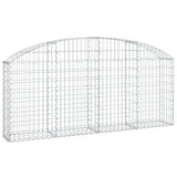 Arched Gabion Basket 200x30x80/100 cm Galvanised Iron - Front View