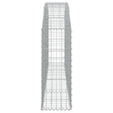 Arched Gabion Basket 200x30x80/100 cm Galvanised Iron - Top-Down View