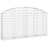 Arched Gabion Basket 200x30x100/120 cm Galvanised Iron - Front View