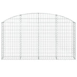 Arched Gabion Basket 200x30x100/120 cm Galvanised Iron - Side View