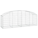 Arched Gabion Basket 200x50x60/80 cm Galvanised Iron - Front View